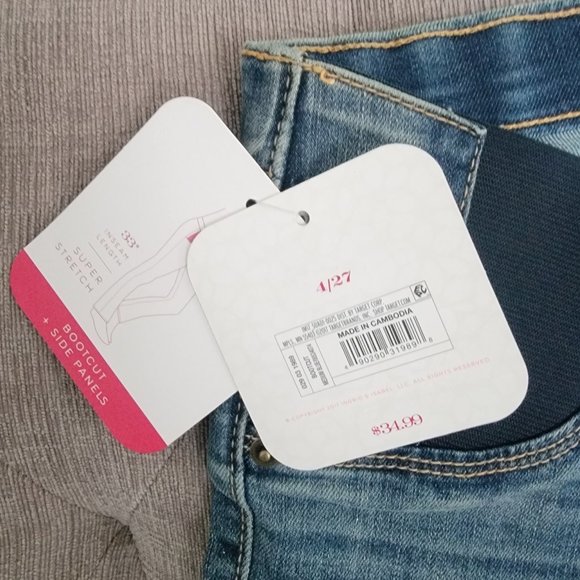 Isabel Maternity Bootcut + Side Panel Sz 4/27 NWT - Picture 5 of 7